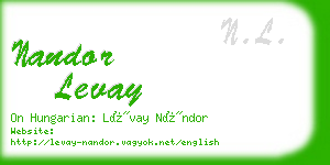 nandor levay business card